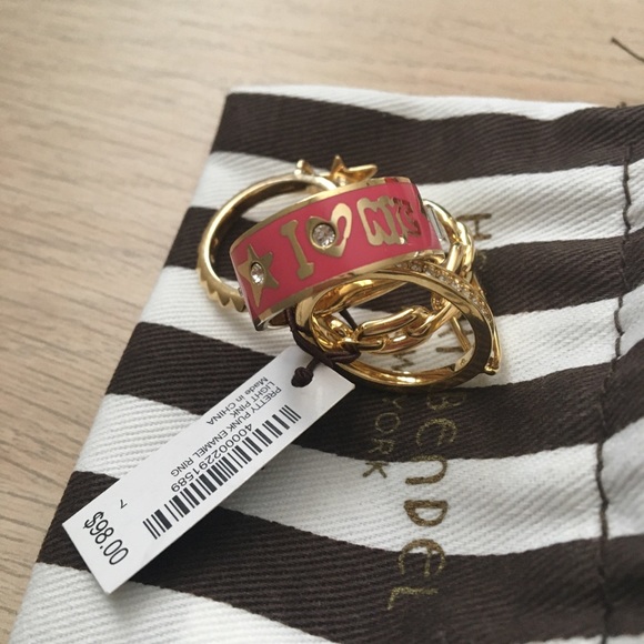 Henri Bendel Pretty Punk Enamel Ring Light Pink - Picture 6 of 8